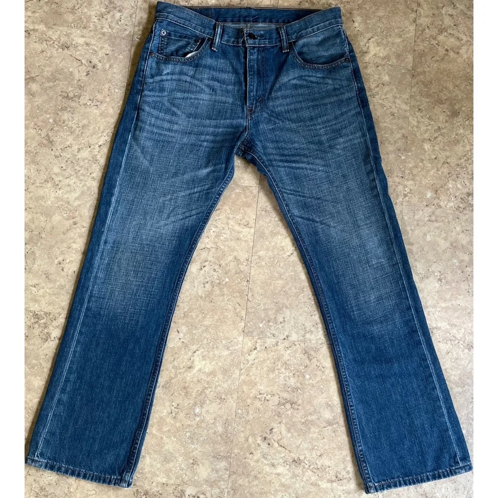 Levis 527 Slim Bootcut Jeans Mens 32x30 Blue Denim Low Rise Medium Wash 527-0491
